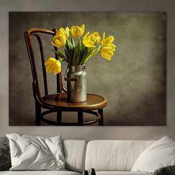 Tulipes jaunes - Nature morte avec fleurs