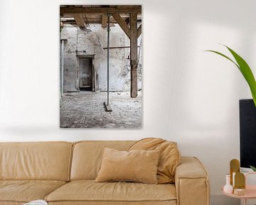 ruin with old walls and wooden beams by Caroline Martinot
