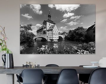 Bamberg - Oude Stadhuis zwart-wit van Frank Herrmann