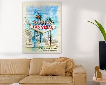 Las Vegas Sign von Printed Artings