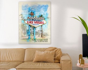 Las Vegas Teken van Printed Artings