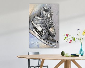 Peinture de Nike air Jordan 1 Retro High Dior sur Jos Hoppenbrouwers