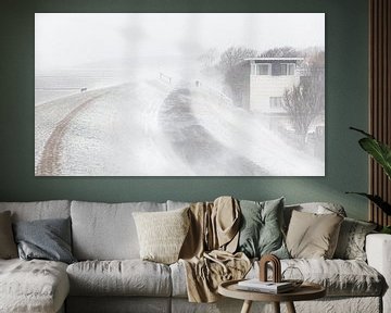 Sneeuwstorm Waddendijk Vlieland. van Gerard Koster Joenje (Vlieland, Amsterdam & Lelystad in beeld)