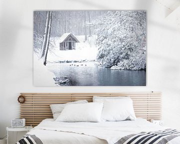 Nederlands landschap bedekt onder de sneeuw van Original Mostert Photography