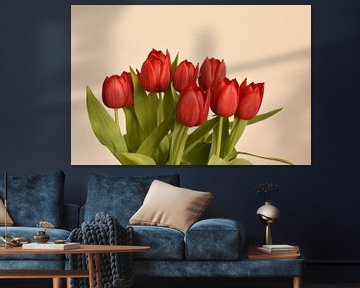 Een boeket van rode tulpen van Philipp Klassen