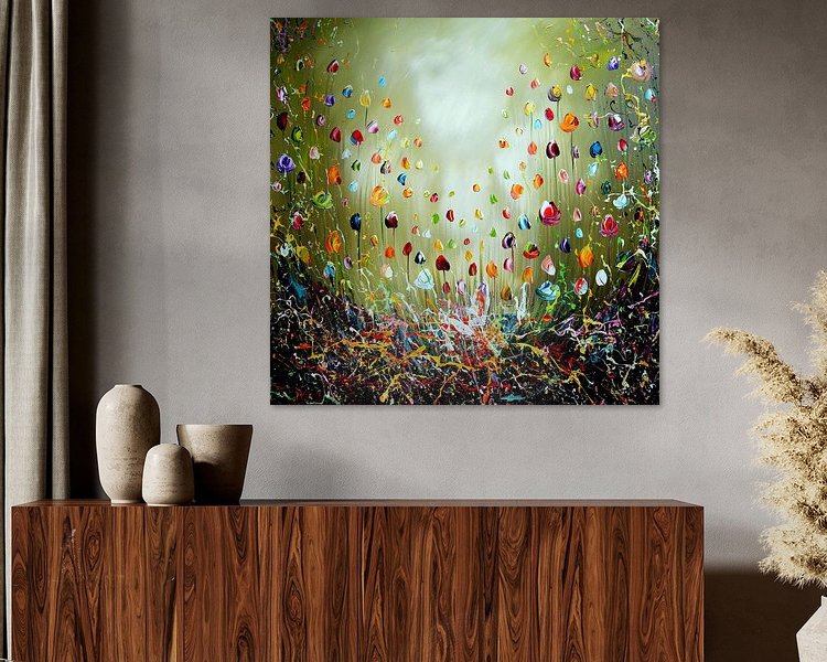 Voorbeeld van het werk in een kamer