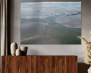 Sandbanks falling dry during low tide in the Wadden Sea by Sky Pictures Fotografie