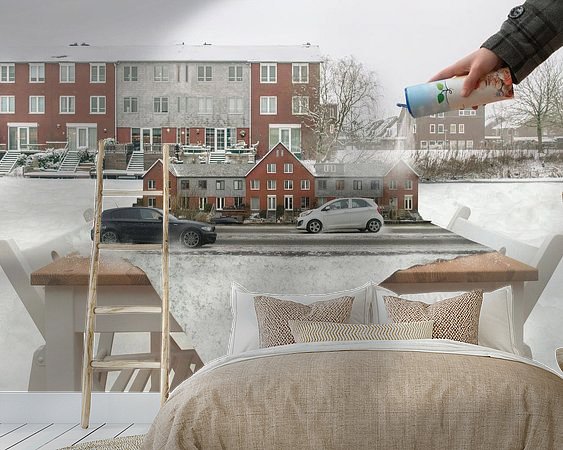 Voorbeeld van het werk in een kamer