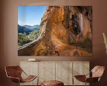Coves Roges 3, red-brown rocks and caves by Adriana Mueller