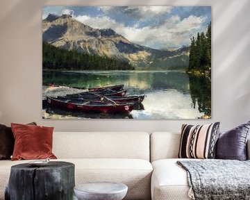 Emerald Lake in Canada van Digitale Schilderijen