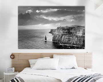 Les falaises de Moher en noir et blanc sur Henk Meijer Photography