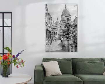 Basilique du Sacré-Coeur à Paris - photo en noir et blanc sur Bianca Kramer