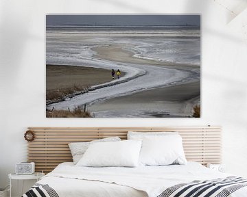 Bevroren Waddenzee bij Zwarte Haan van Meindert van Dijk