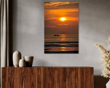 garnalenkotter op zee