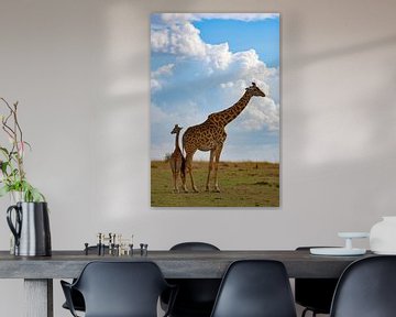 Giraffe met kind