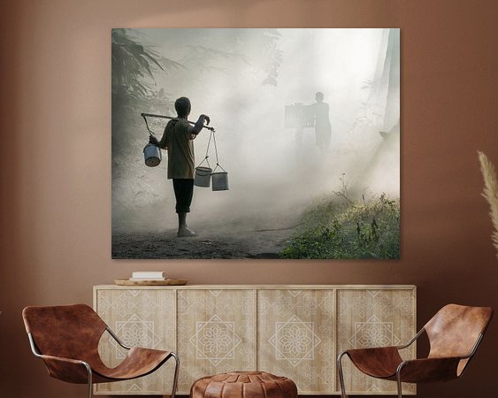 Voorbeeld van het werk in een kamer