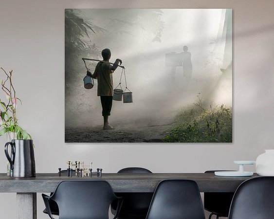 Voorbeeld van het werk in een kamer