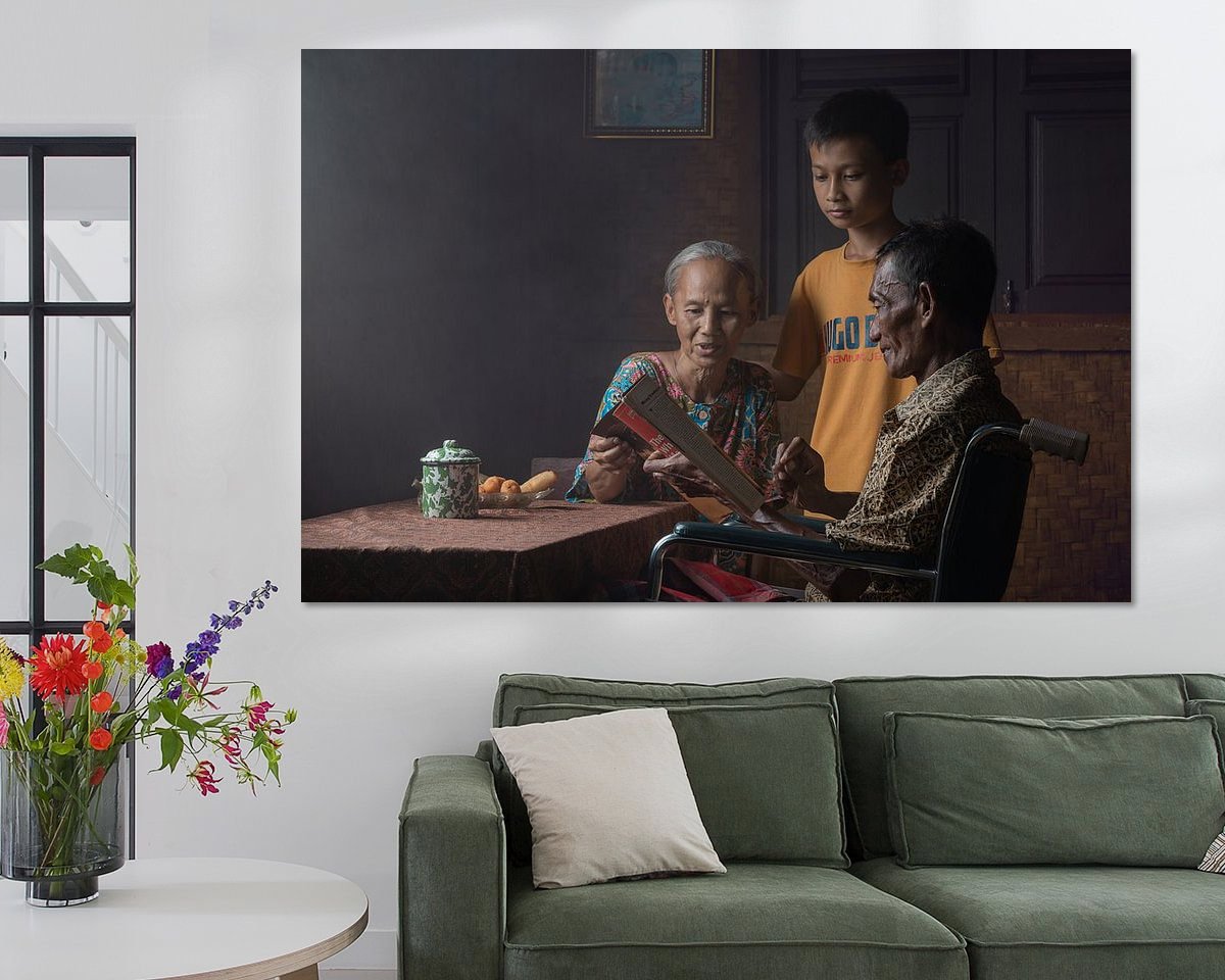 Voorbeeld van het werk in een kamer