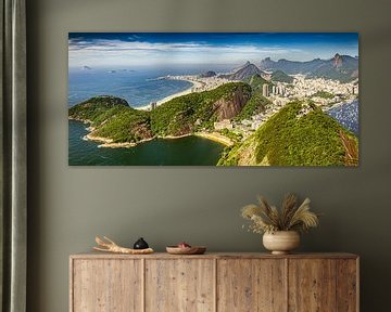Panorama landscape view from Sugar Loaf Mountain to Rio de Janeiro by Dieter Walther
