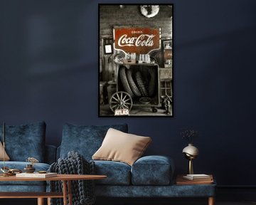 Sinclair station met Coca Cola sign van Humphry Jacobs