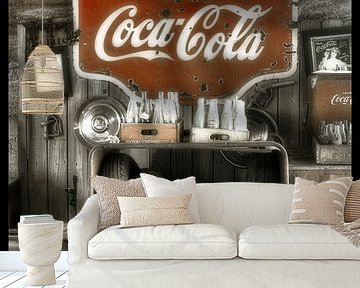 Sinclair-Station mit Coca Cola-Schild von Humphry Jacobs