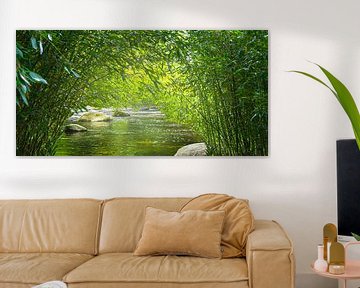 bamboo forest with river by Dörte Bannasch