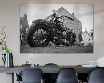 Harley Davidson in Schwarz und Weiß