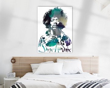 Jimi Hendrix Abstrakt Porträt Schablone Kunst von Art By Dominic