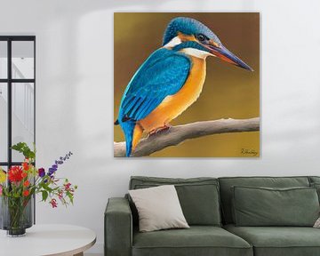 Ijsvogel portret schilderij