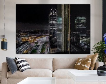 Blick über Rotterdam von der Calypso von Digitale Schilderijen