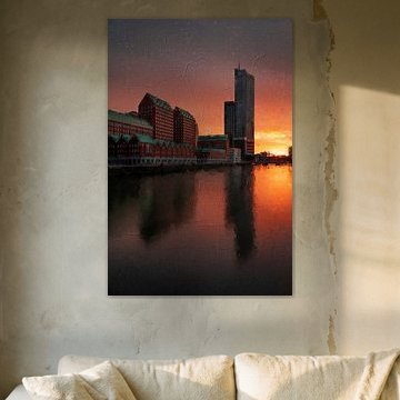 Rotterdam Süd mit einem schönen Sonnenuntergang