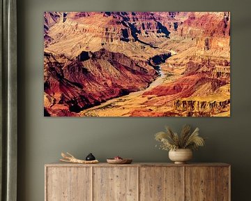 Panorama kleurrijk Grand Canyon National Park met Colorado rivier in Arizona USA van Dieter Walther
