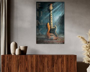 Basgitaar FUNK tegen een muur van Bert-Jan de Wagenaar