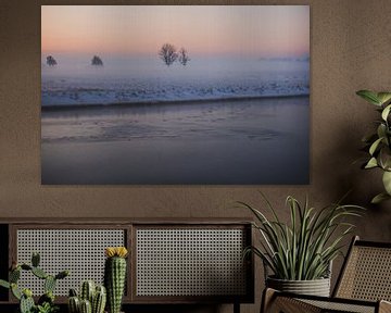 Mistig Sneeuwlandschap in Hollandse Polder (Leiderdorp) van Susanne Ottenheym
