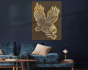 Eagle in Picasso style by Jose Lok