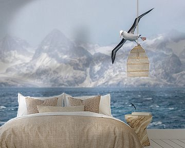 Reuzen storm vogel op het zuidelijkste punt van South Georgia van Ron van der Stappen