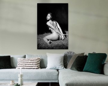 Sehr schöne nackte Frau gefesselt mit Seil. Foto in schwarz/weiß. #B1372 von william langeveld