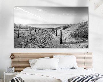 Strand in zwart wit van Dirk van Egmond
