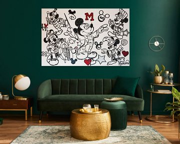Mickey Mouse "Muziek" van Kathleen Artist Fine Art