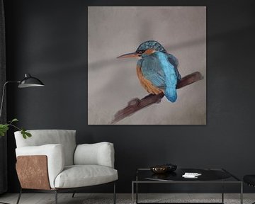 IJsvogel aquarel van Emmy Van der knokke