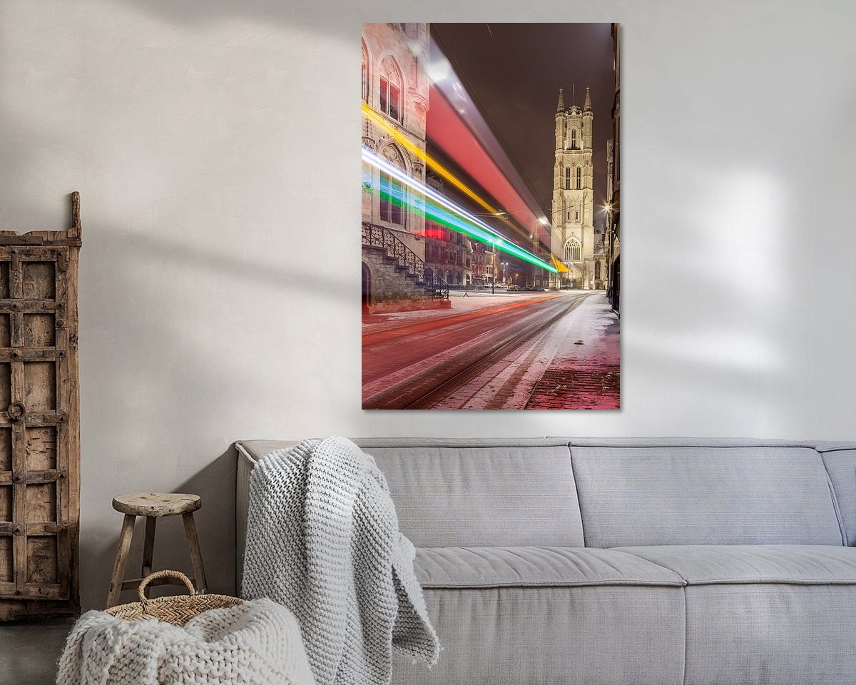 Voorbeeld van het werk in een kamer