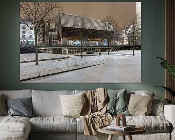 Bij sneeuwval het Stadhuis van Gent van Marcel Derweduwen