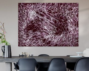 written structures in magenta and white by Claudia Gründler