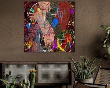 Modern abstract art with coloured lines by EL QOCH