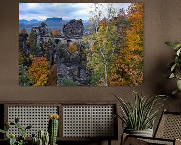 Die Basteibrücke im Herbst von Holger Spieker