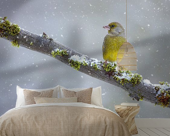 Voorbeeld van het werk in een kamer