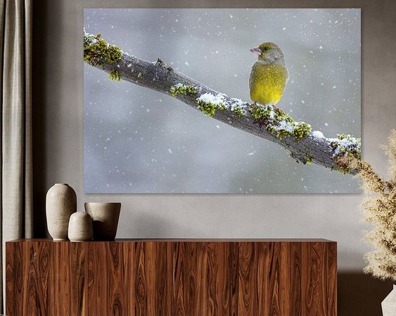 Voorbeeld van het werk in een kamer