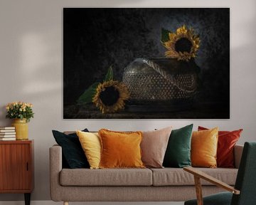 Stilleven Zonnebloemen van Digitale Schilderijen