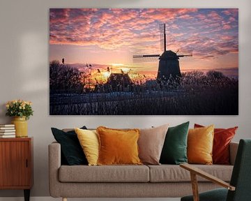 "Strijkmolen K"au coucher du soleil sur Mark Veldman