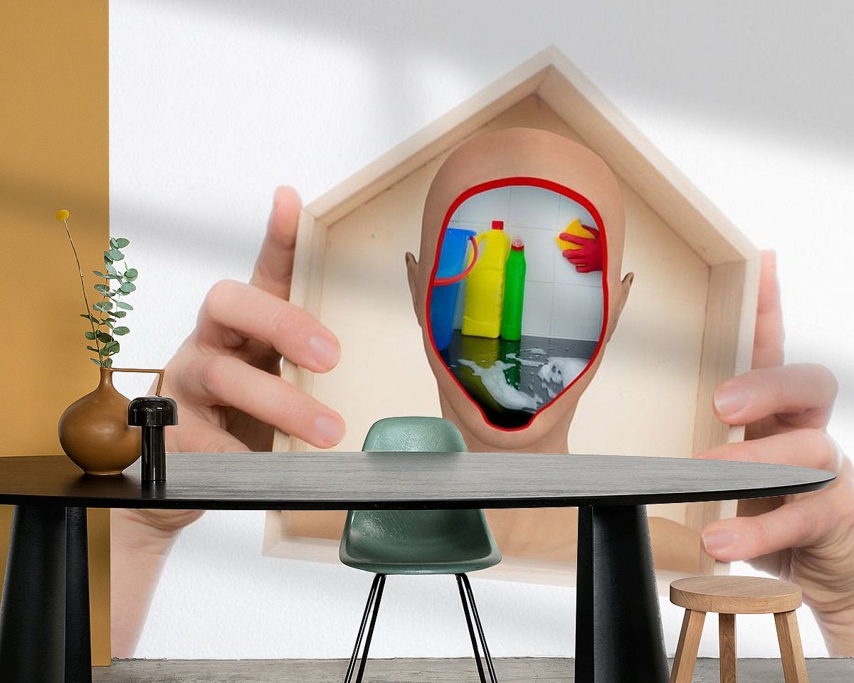 Voorbeeld van het werk in een kamer